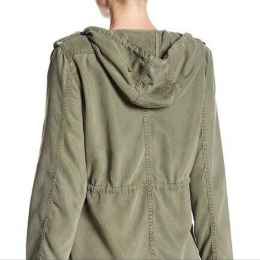 Max Jeans Green Utility Jacket with Hood - Picture 3 of 5